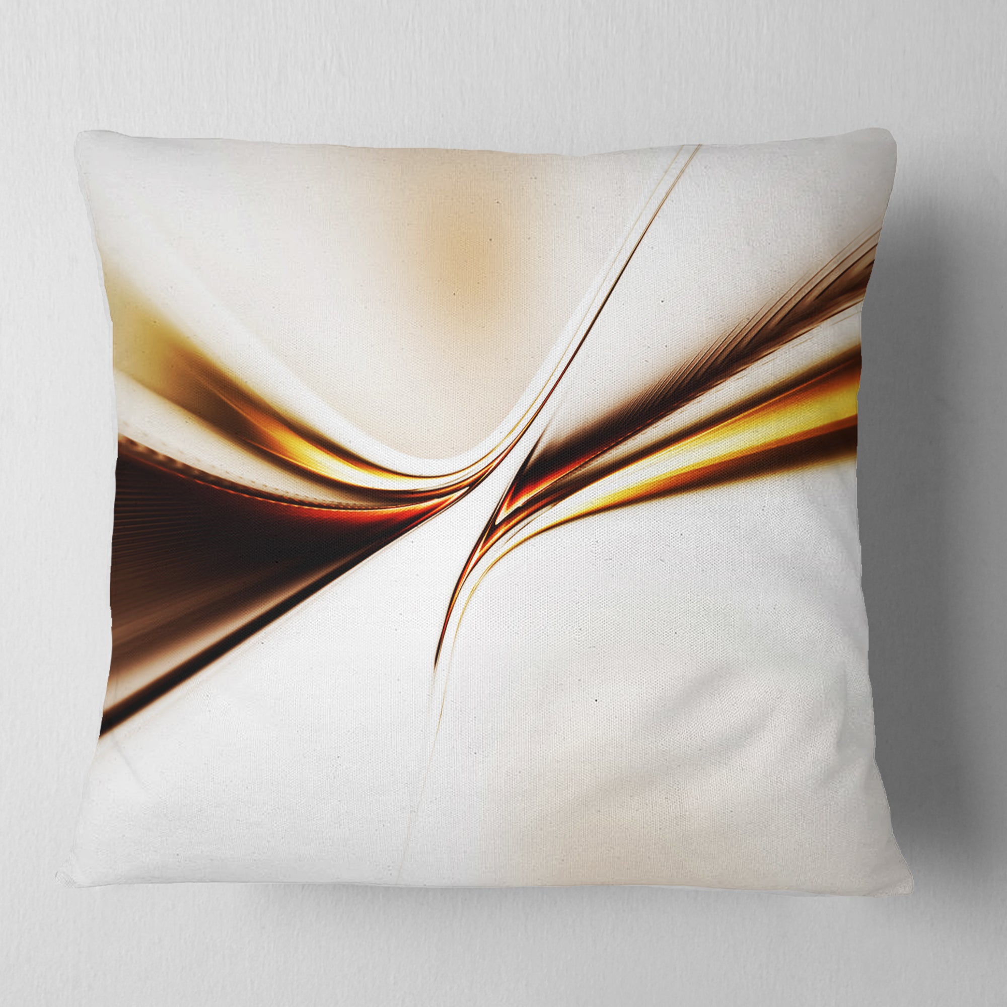 Dynamic Golden Waves - Abstract Throw Pillow