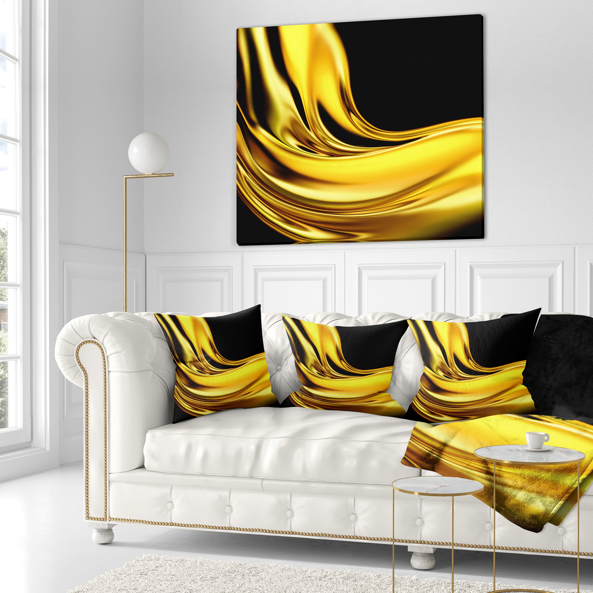 Yellow Gold Texture Pattern - Abstract Throw Pillow