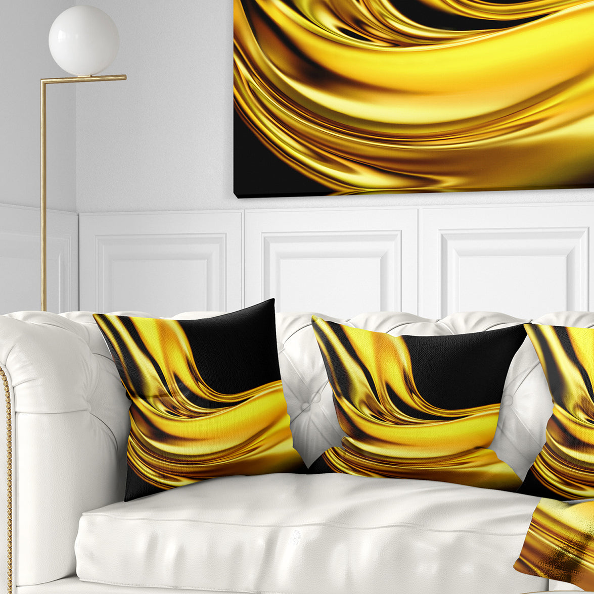 Yellow Gold Texture Pattern - Abstract Throw Pillow