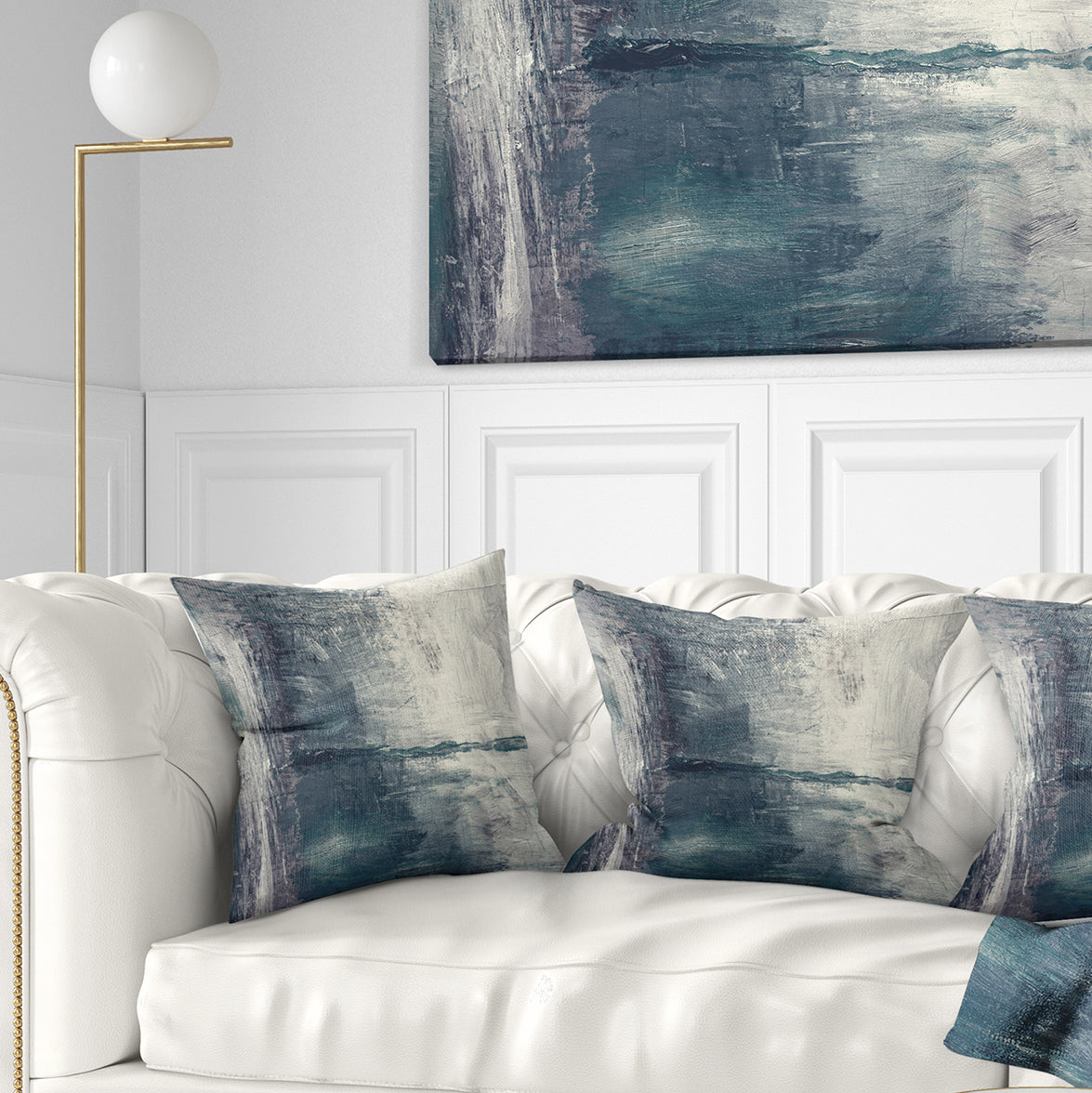 Grey Abstract Pattern Oil Painting - Abstract Throw Pillow