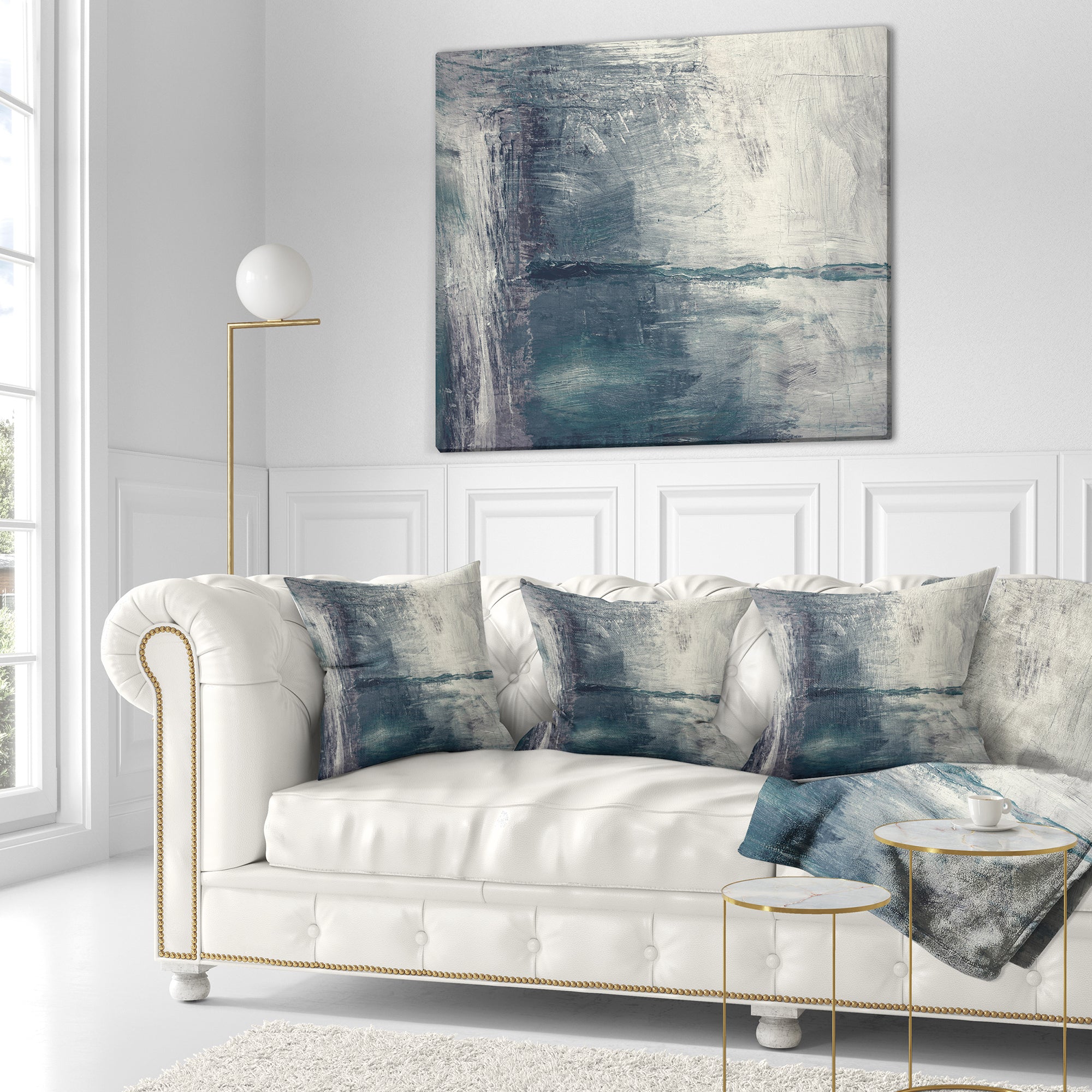 Grey Abstract Pattern Oil Painting - Abstract Throw Pillow