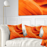 Orange Upper Antelope Canyon - Landscape Photography Throw Pillow