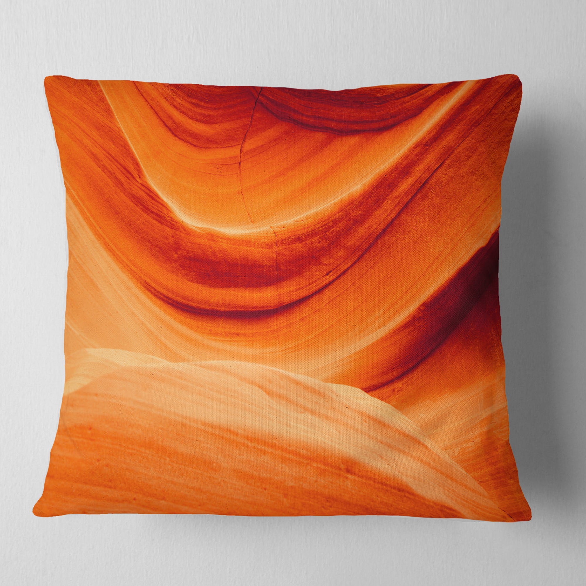 Antelope Canyon Orange Wall - Landscape Photography Throw Pillow