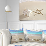 Caribbean Beach Starfish - Beach Photography Throw Pillow