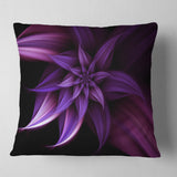 Fractal Flower Purple - Floral Throw Pillow