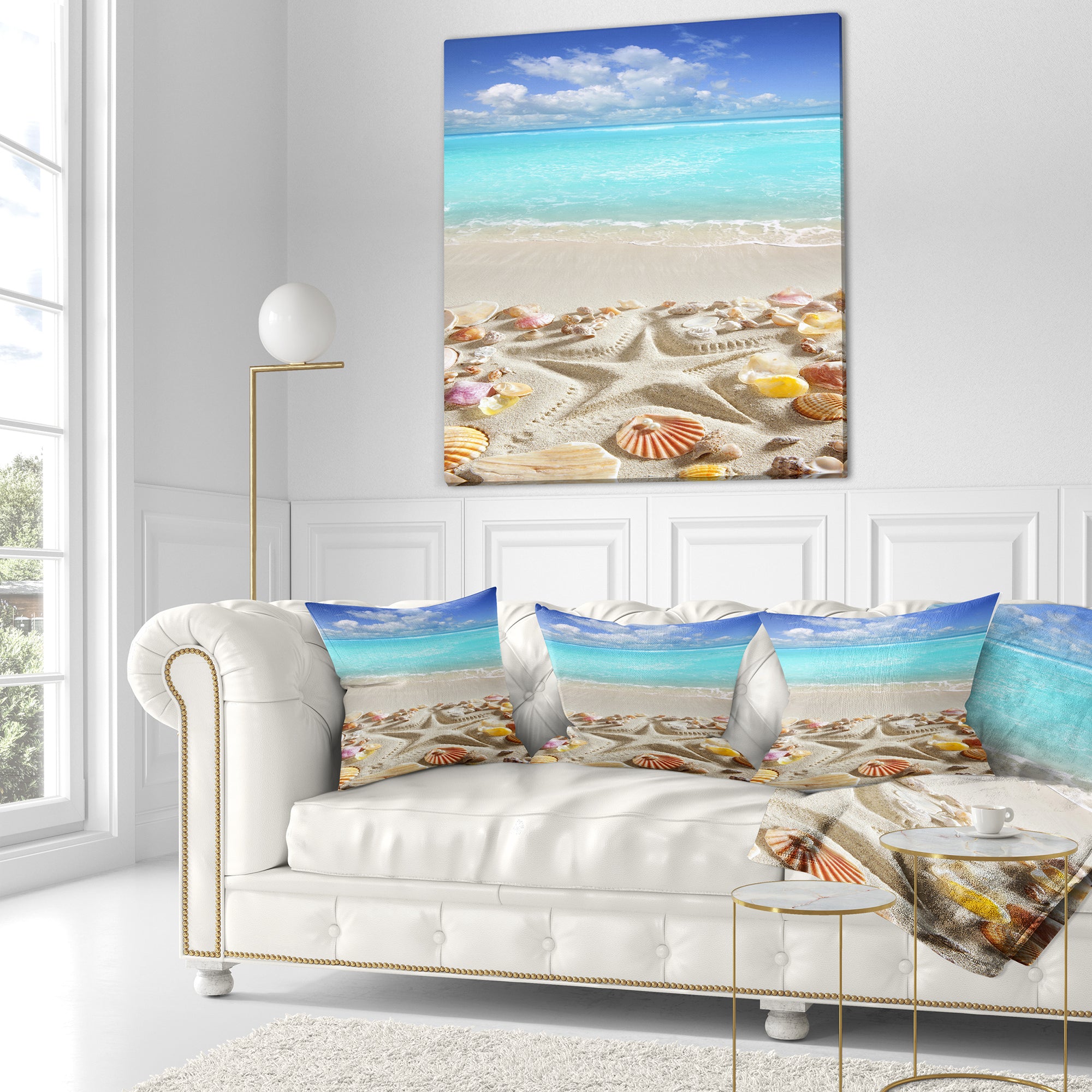 Caribbean Sea Starfish - Beach and Shore Throw Pillow