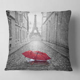 Eiffel View from Paris Street - Cityscape Photo Throw Pillow