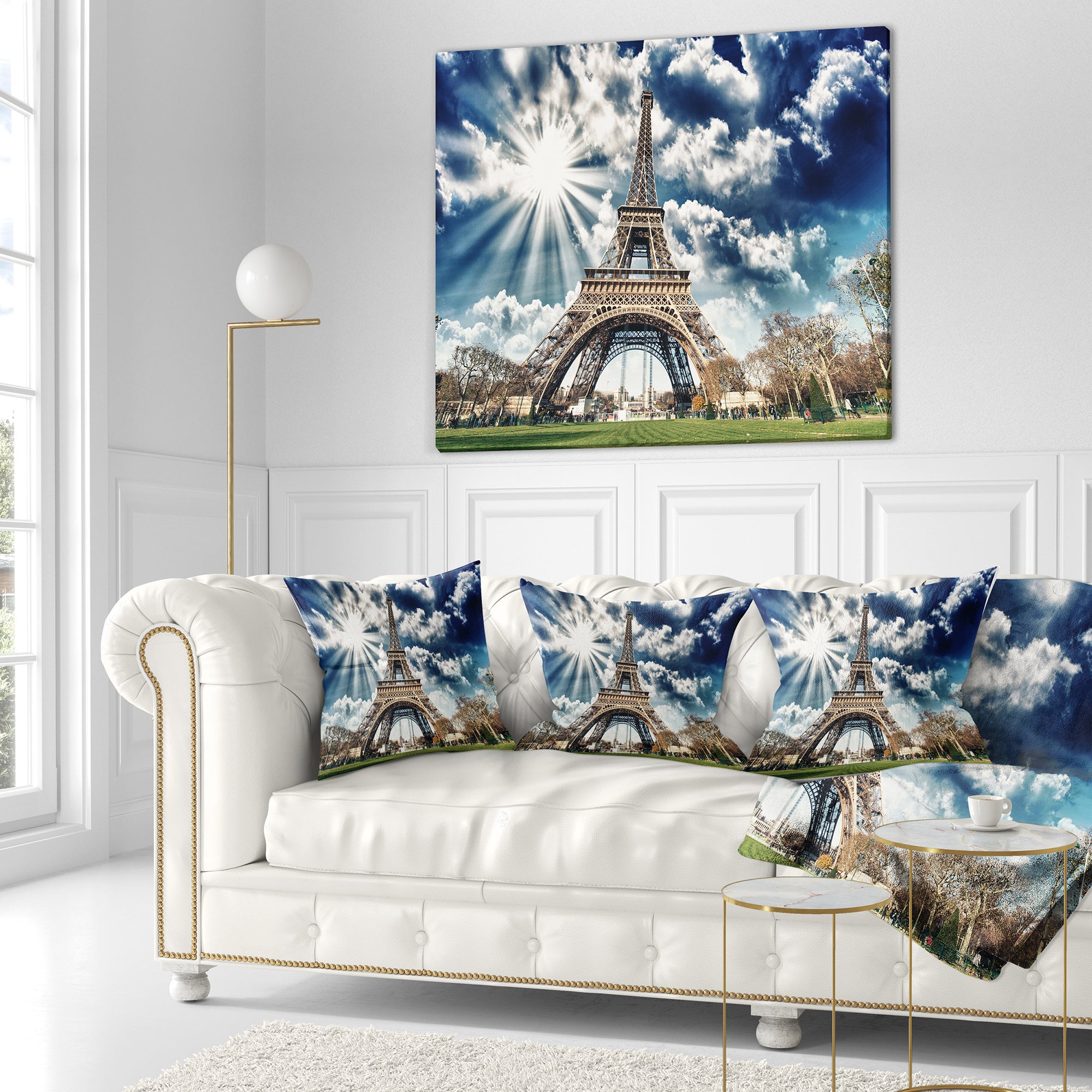 Magnificent Paris Eiffel TowerView - Skyline Photography Throw Pillow