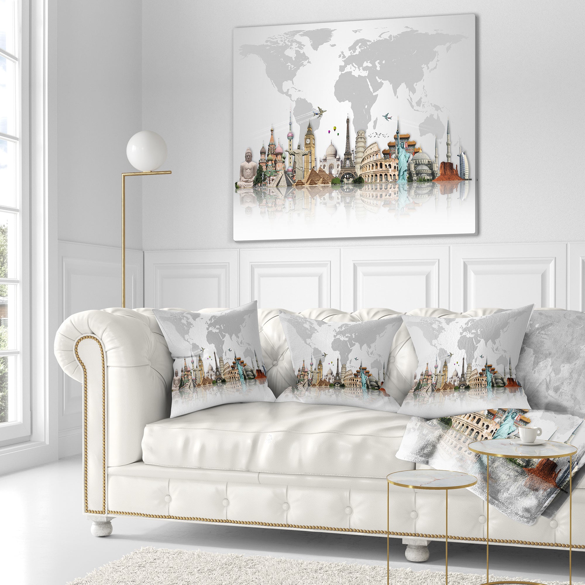 Famous Monuments Across World - Throw Pillow