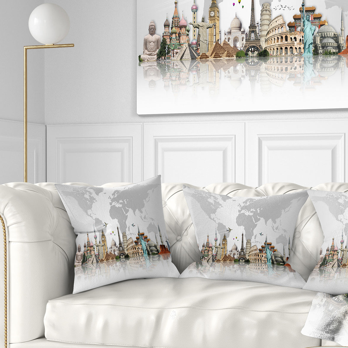 Famous Monuments Across World - Throw Pillow