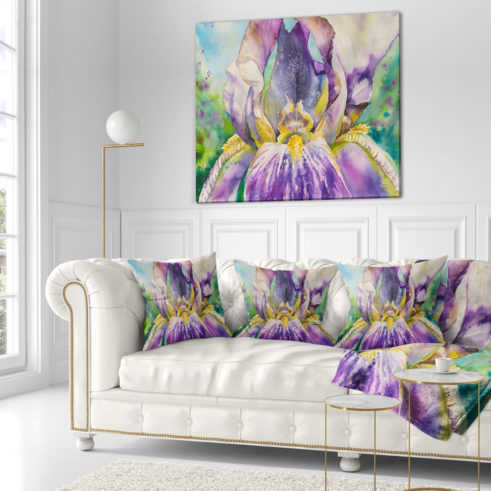 Iris Flower Close up - Floral Throw Pillow