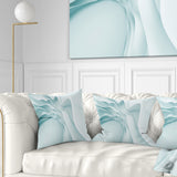 Fractal Large Blue 3D Waves - Contemporary Throw Pillow