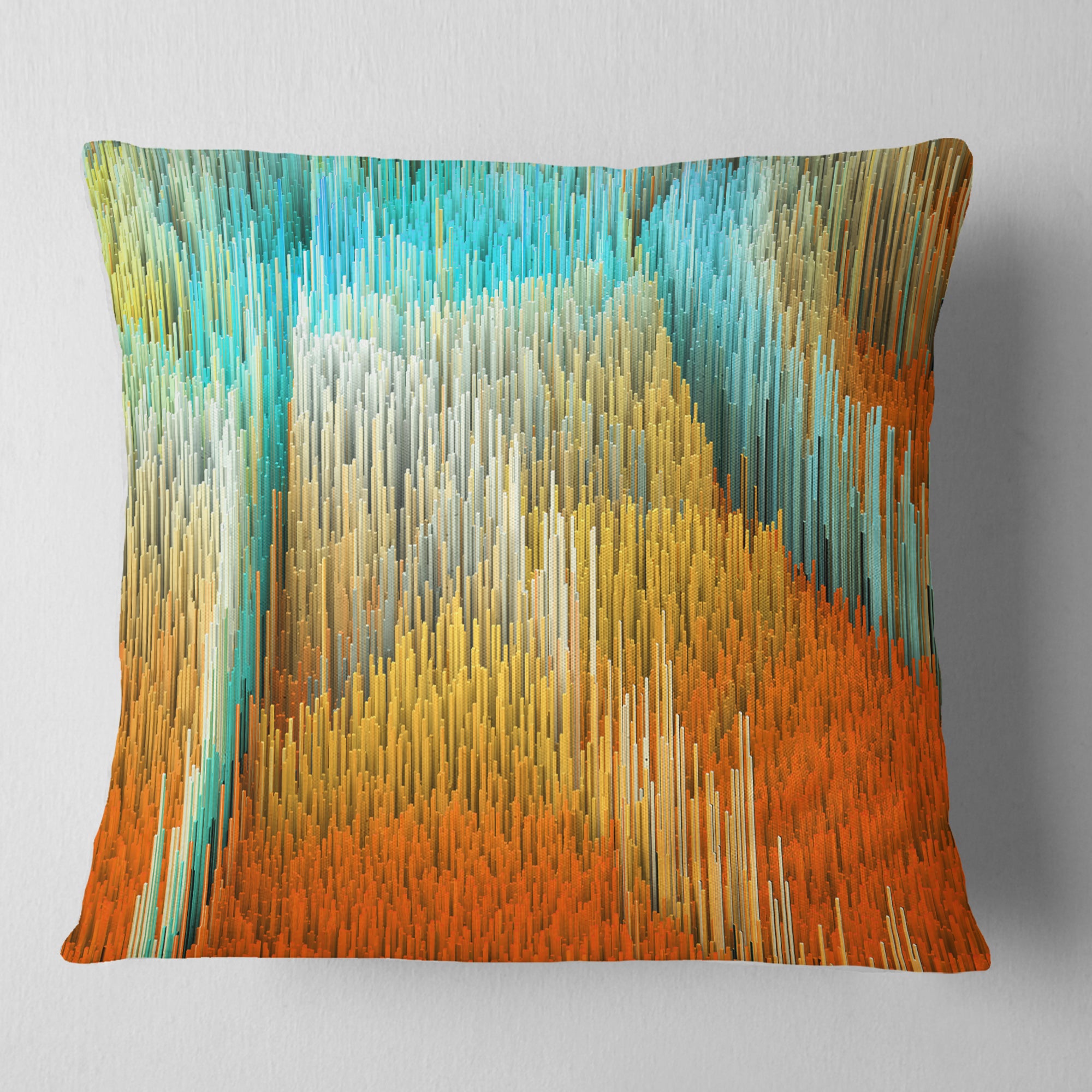 Macro Render Structure Yellow Orange - Contemporary Throw Pillow