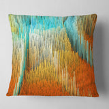 Macro Render Structure Yellow Orange - Contemporary Throw Pillow