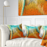 Macro Render Structure Yellow Orange - Contemporary Throw Pillow