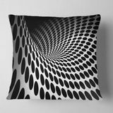 Waves and Circles Black n’ White - Contemporary Throw Pillow