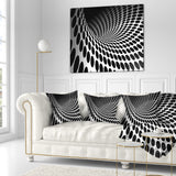 Waves and Circles Black n’ White - Contemporary Throw Pillow