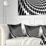 Waves and Circles Black n’ White - Contemporary Throw Pillow