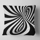 Spiral Black n White - Contemporary Throw Pillow