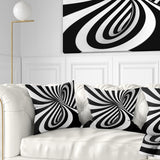 Spiral Black n White - Contemporary Throw Pillow