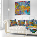 Fractal Flowing Colors - Contemporary Throw Pillow