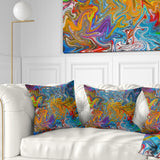 Fractal Flowing Colors - Contemporary Throw Pillow