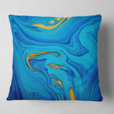 Light Blue Abstract Acrylic Paint Mix - Abstract Throw Pillow
