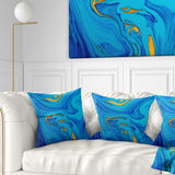 Light Blue Abstract Acrylic Paint Mix - Abstract Throw Pillow