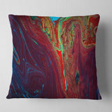 Dark Red Abstract Acrylic Paint Mix - Abstract Throw Pillow
