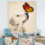 Golden Retriever Dog with Butterfly I Wall Art