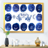Collection of Astrology Signs On Blue
