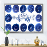 Collection of Astrology Signs On Blue