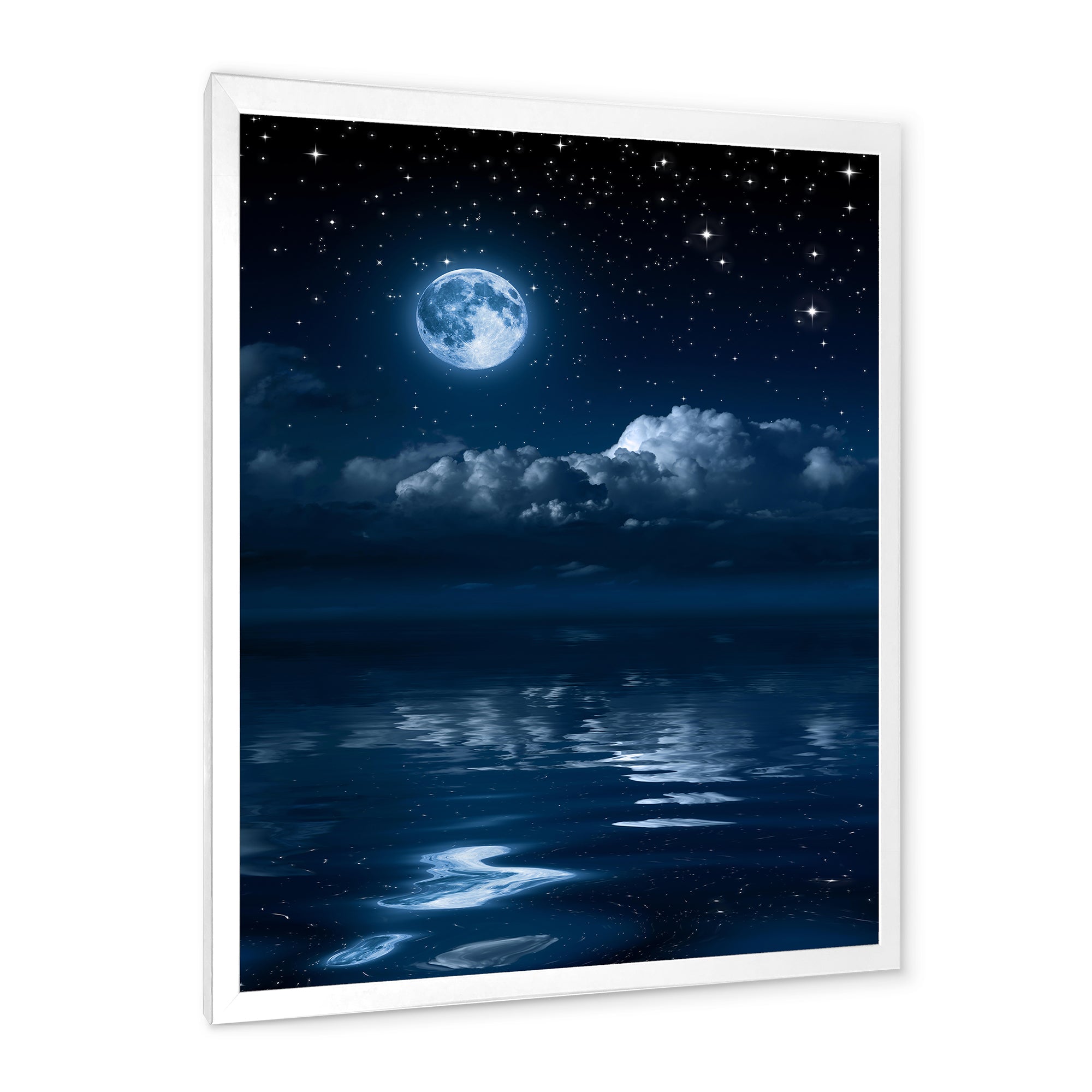 Full Moon in Cloudy Night Sky I