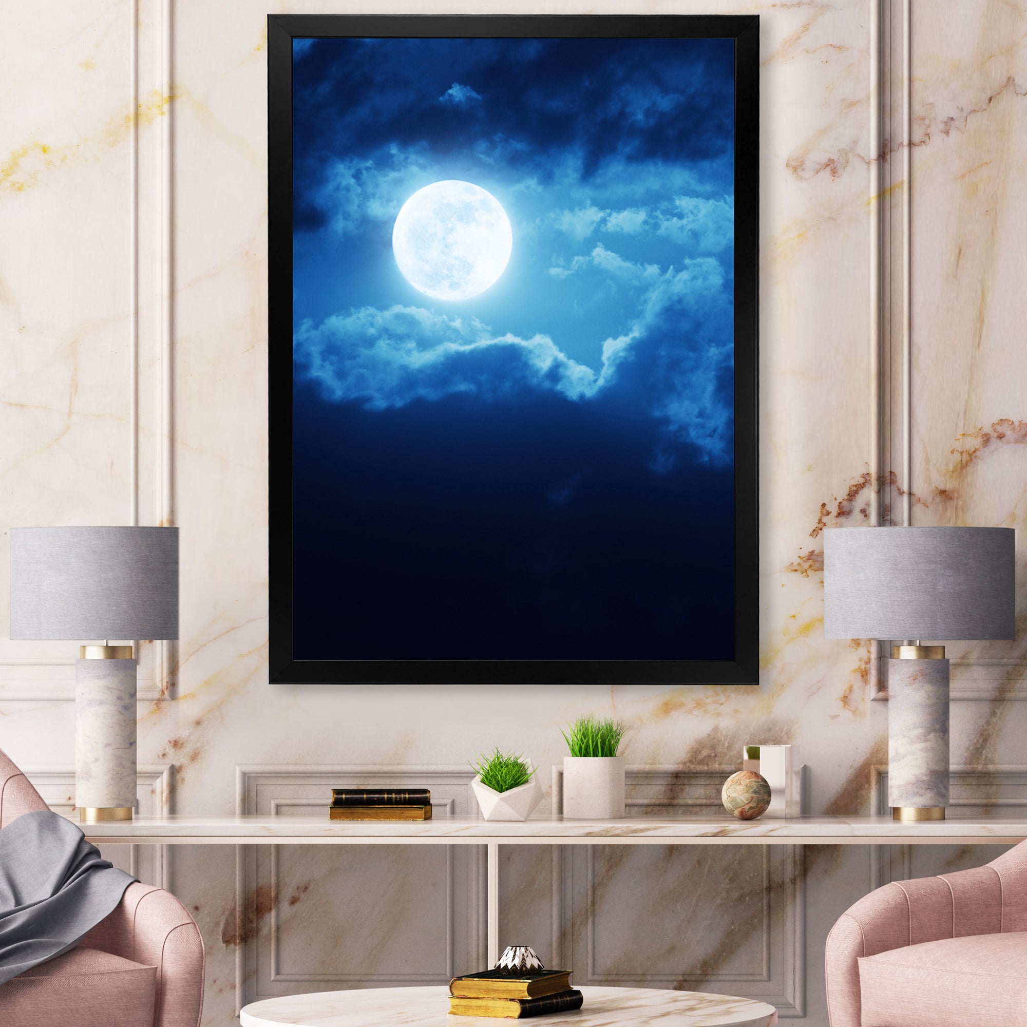 Full Moon In Cloudy Night Sky III
