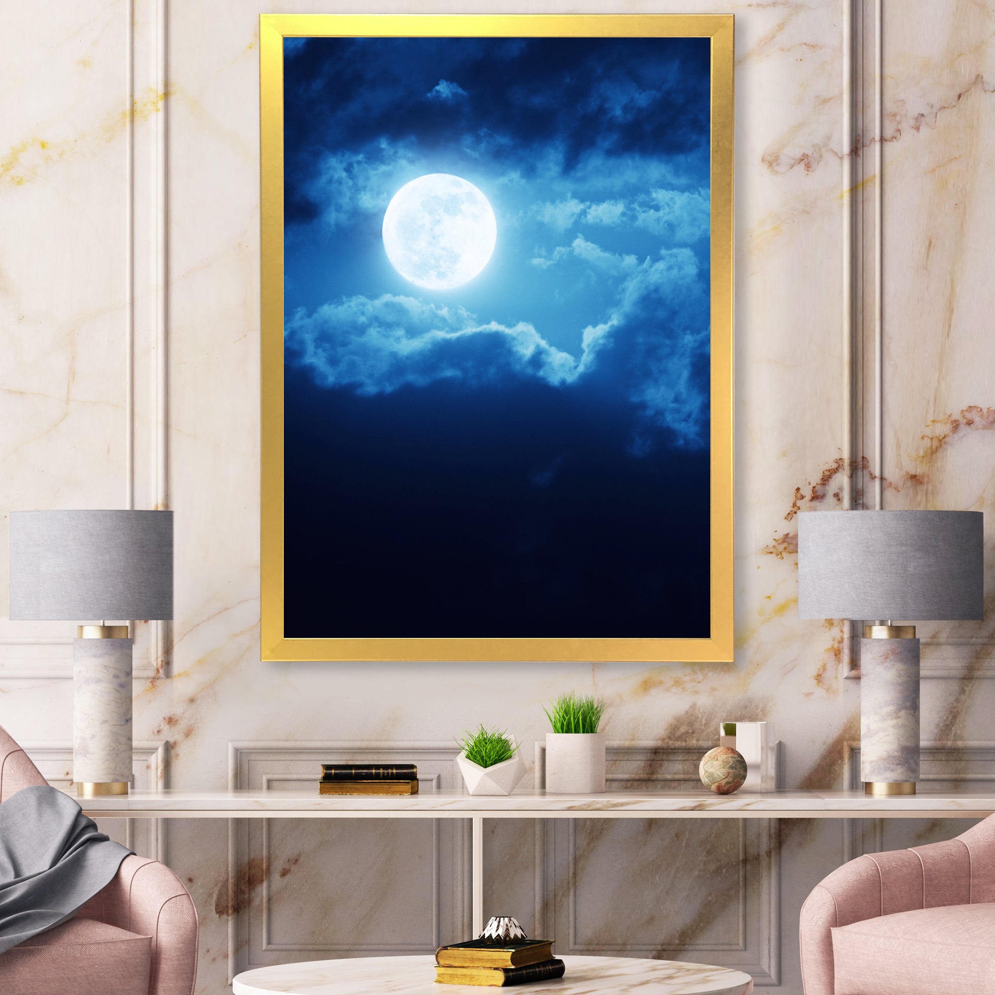 Full Moon In Cloudy Night Sky III