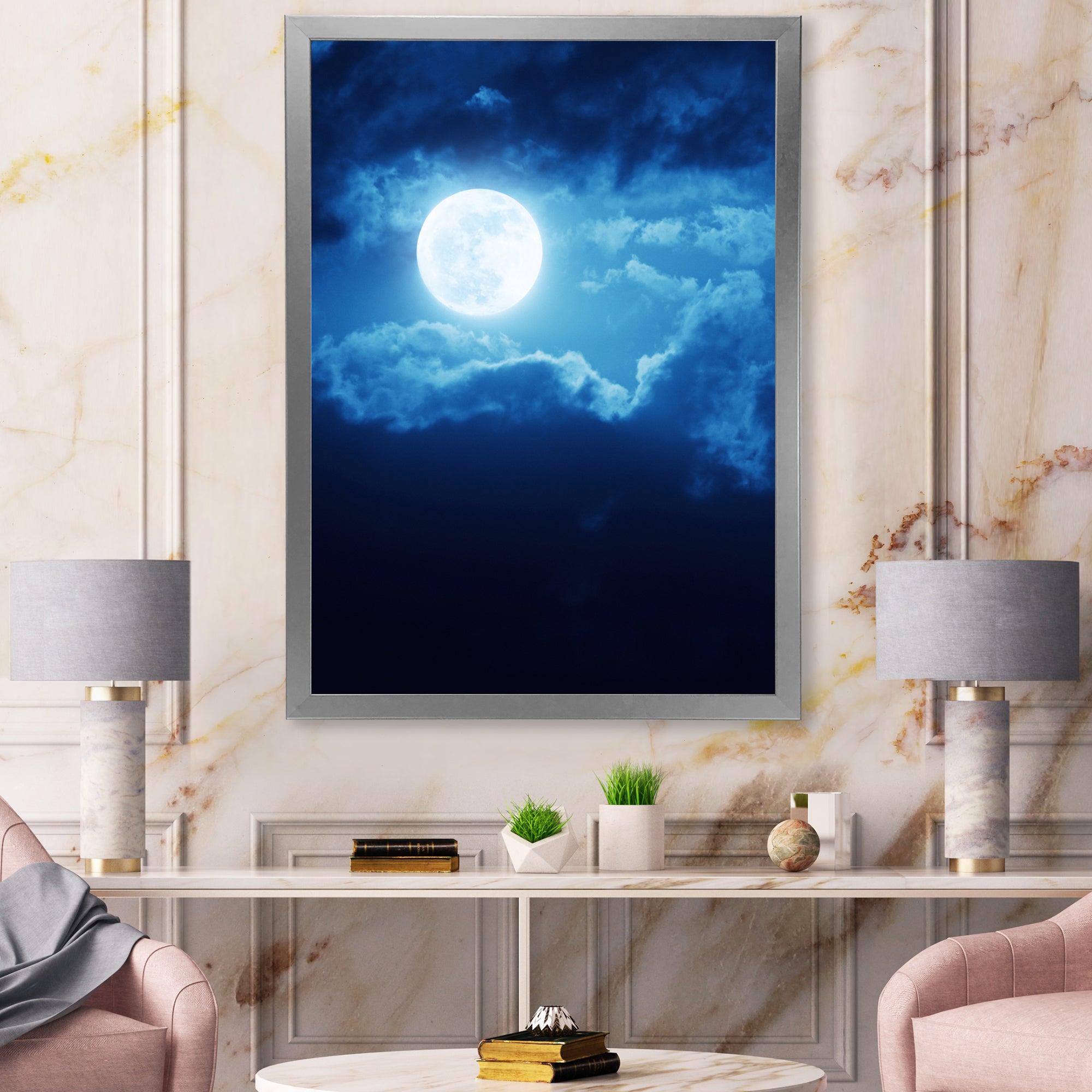 Full Moon In Cloudy Night Sky III