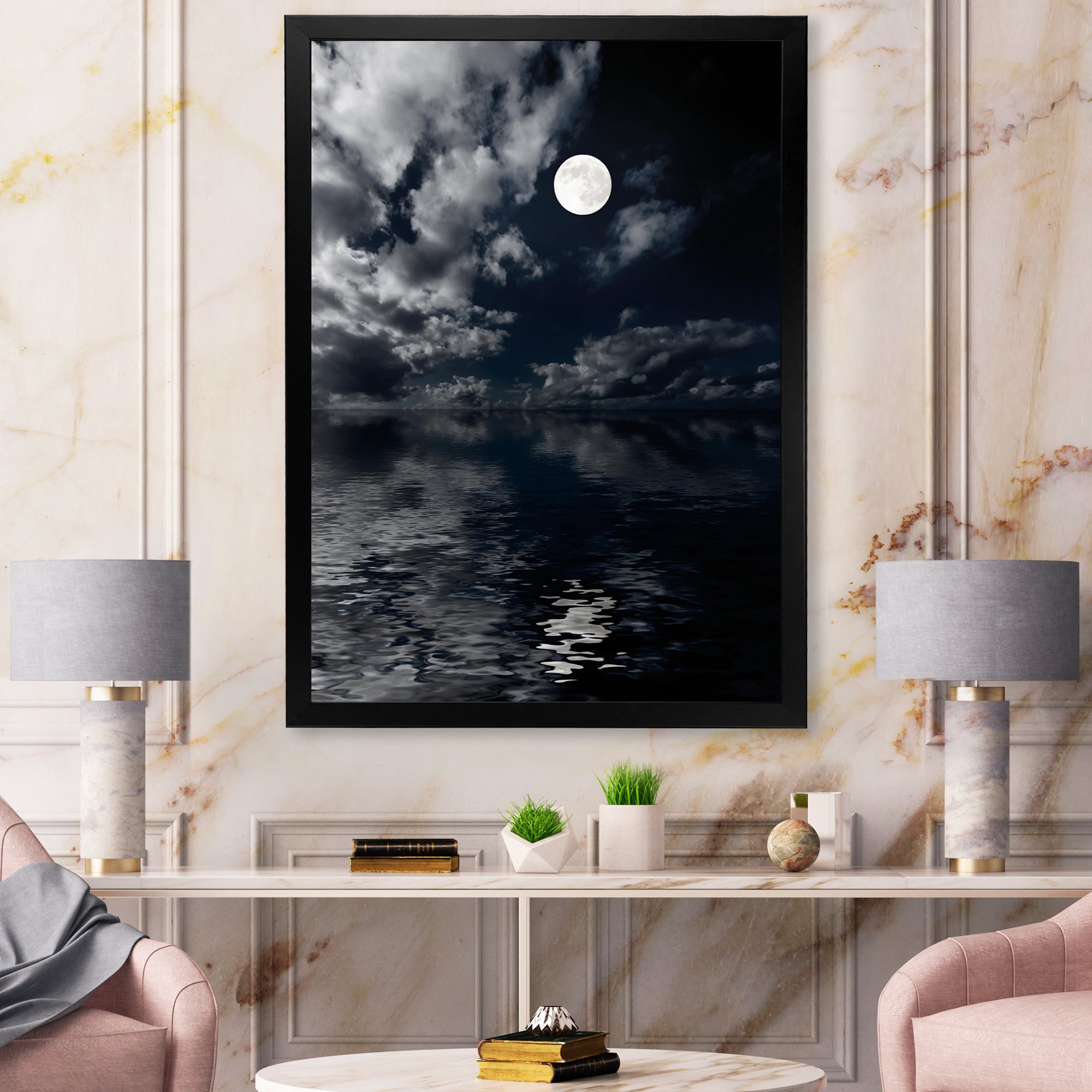 Full Moon In Cloudy Night Sky IV