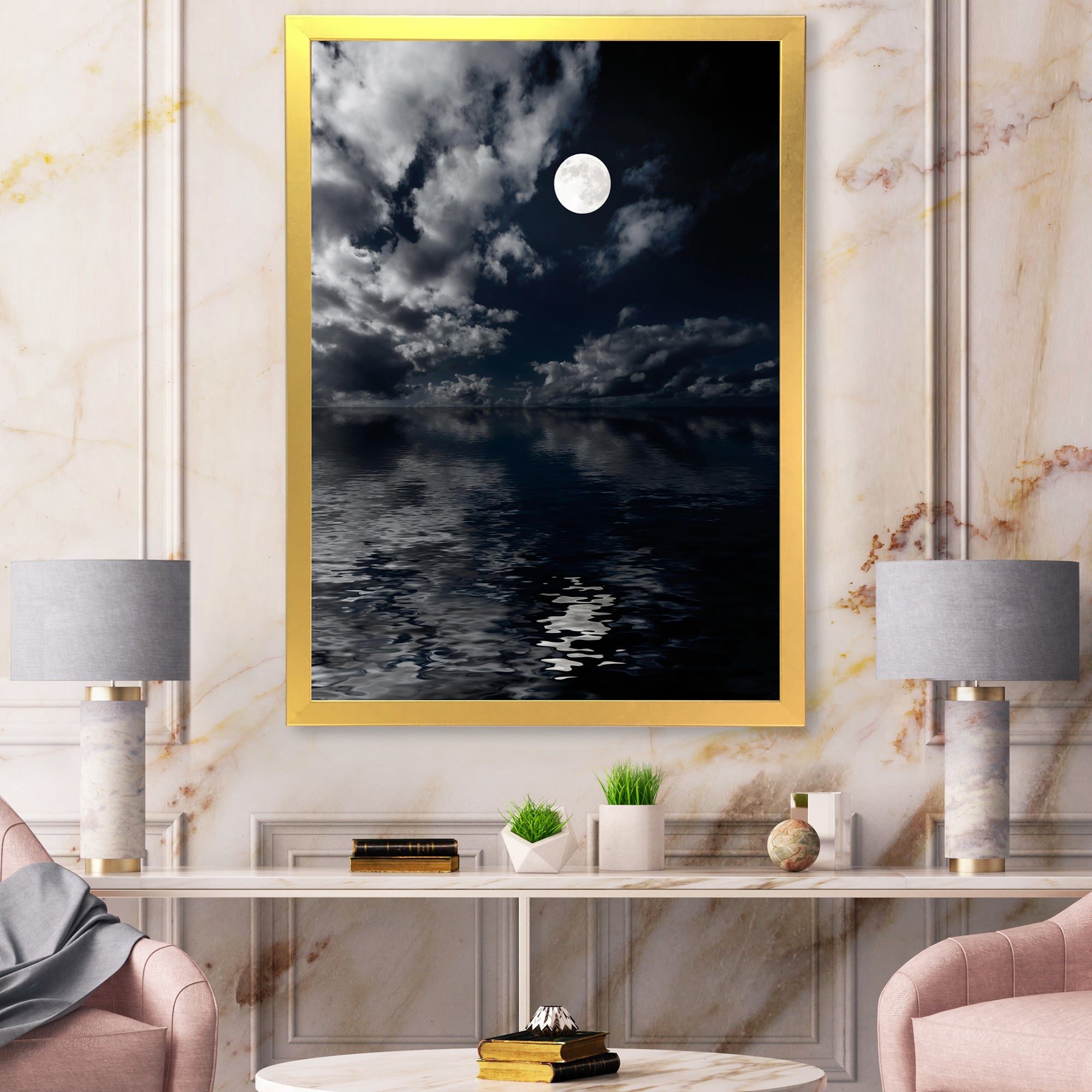 Full Moon In Cloudy Night Sky IV