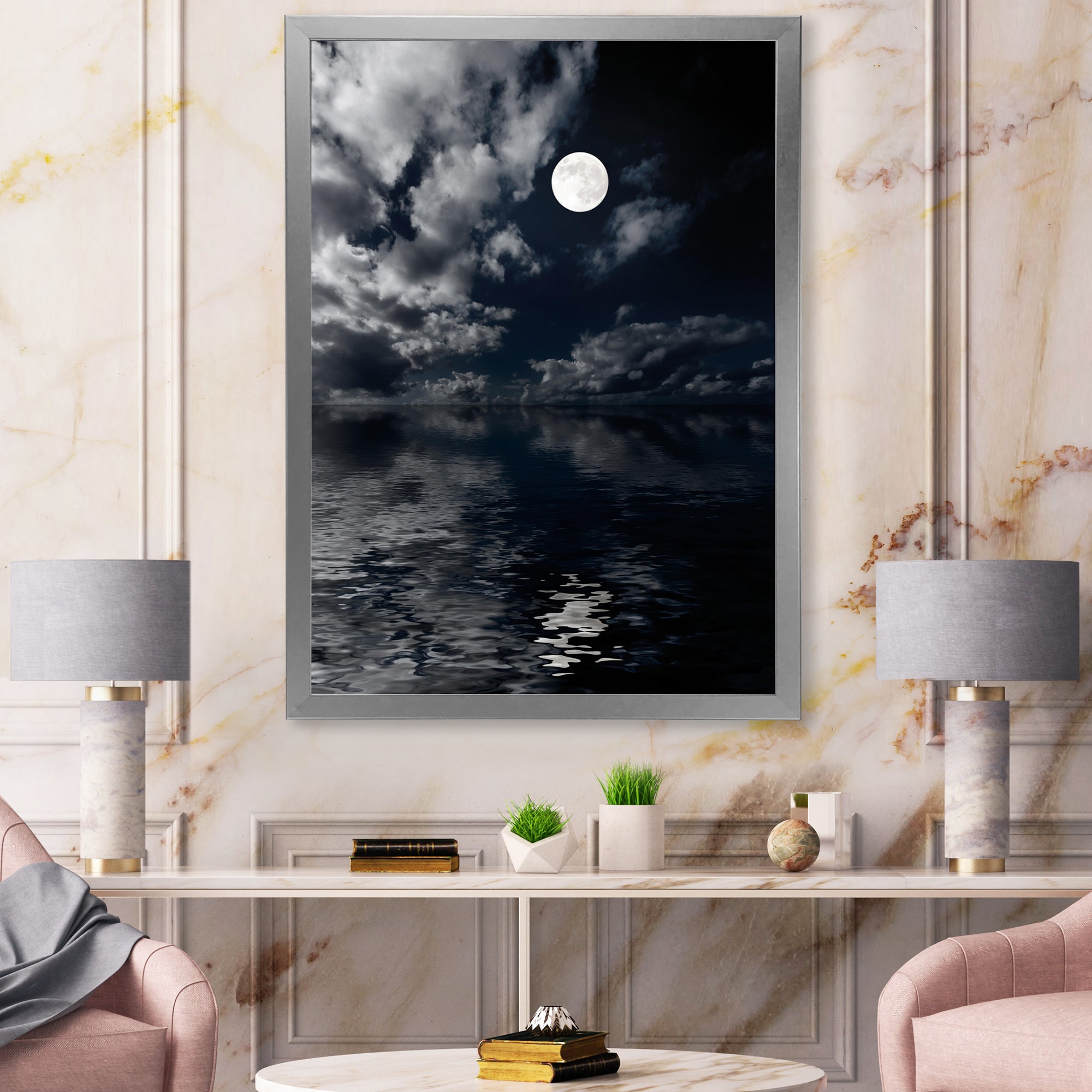 Full Moon In Cloudy Night Sky IV