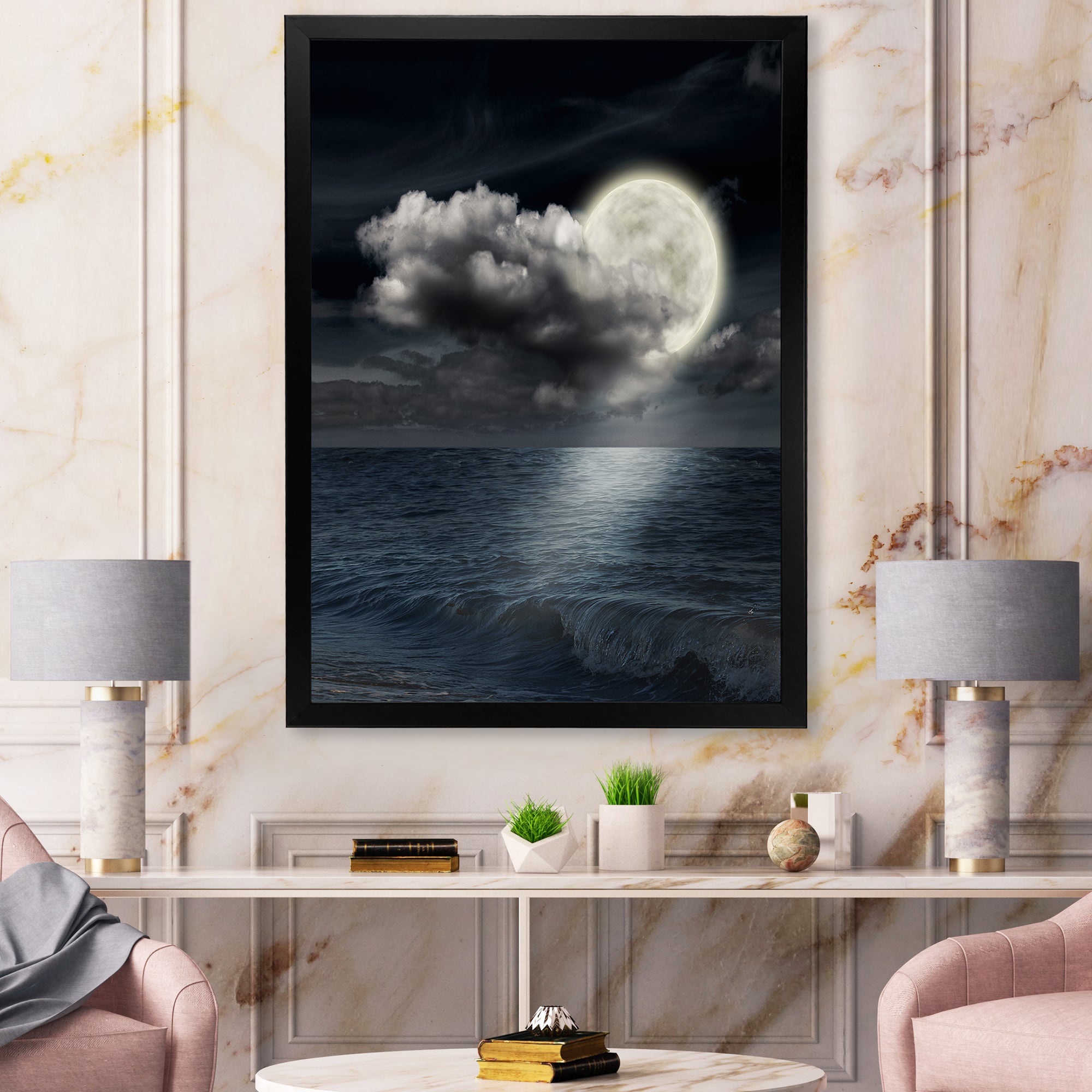 Full Moon In Cloudy Night Sky VI