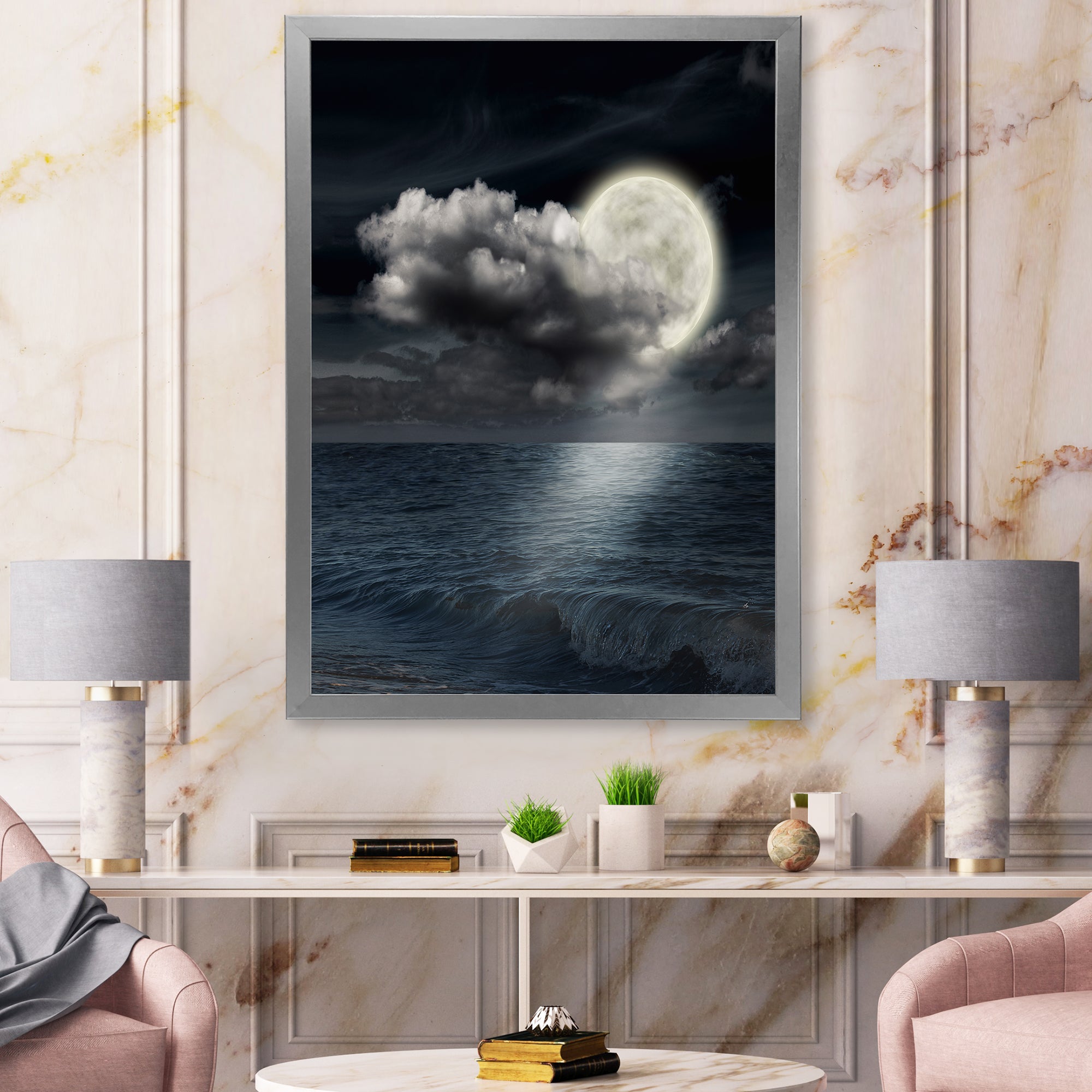 Full Moon In Cloudy Night Sky VI