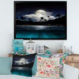 Fishing Boat Under Tropical Full Moon