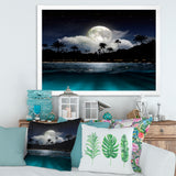 Fishing Boat Under Tropical Full Moon