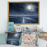 Asphalt Road Under Cloudy Full Moon I