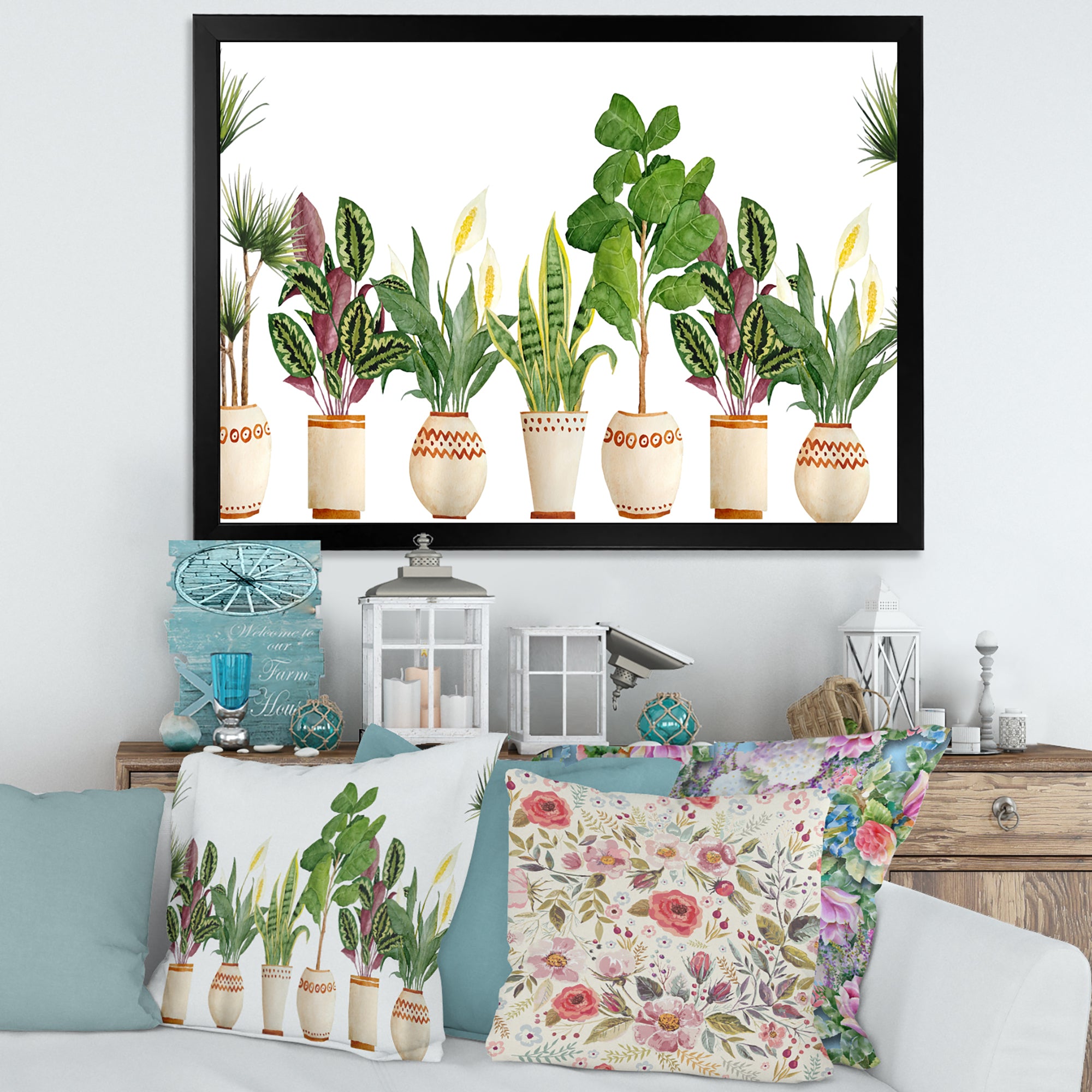 Trio of Houseplants Sanseviera Snake Plant