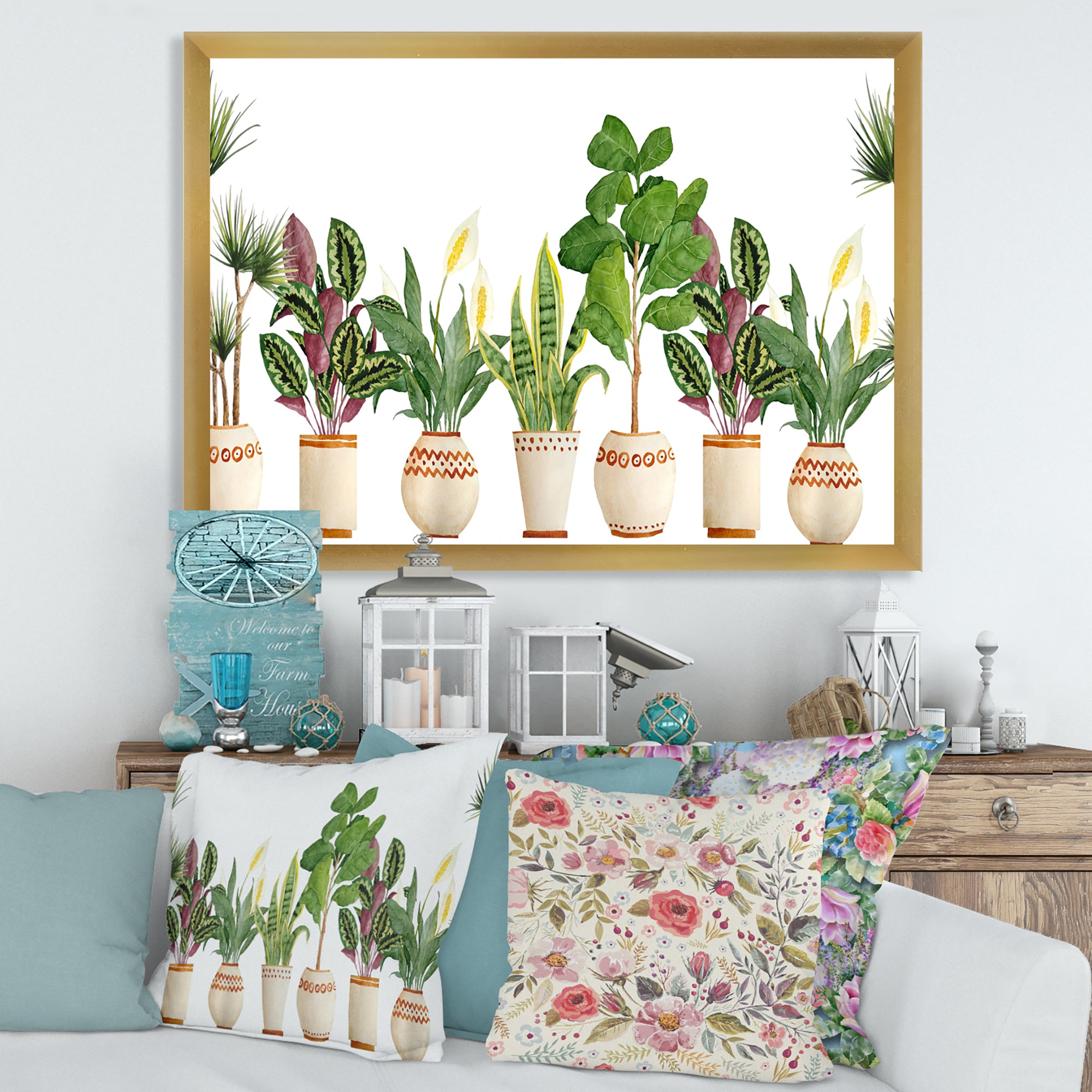 Trio of Houseplants Sanseviera Snake Plant