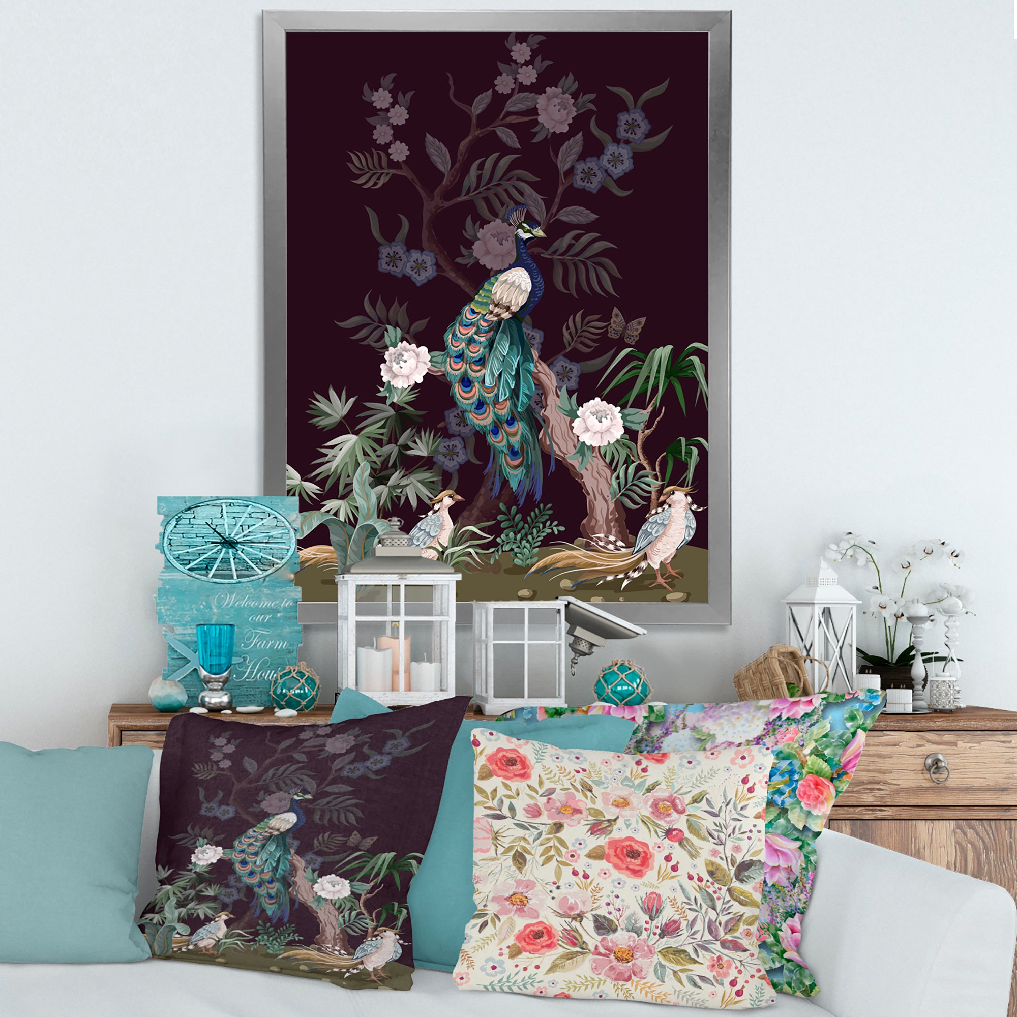 Chinoiserie With Birds and Peonies V