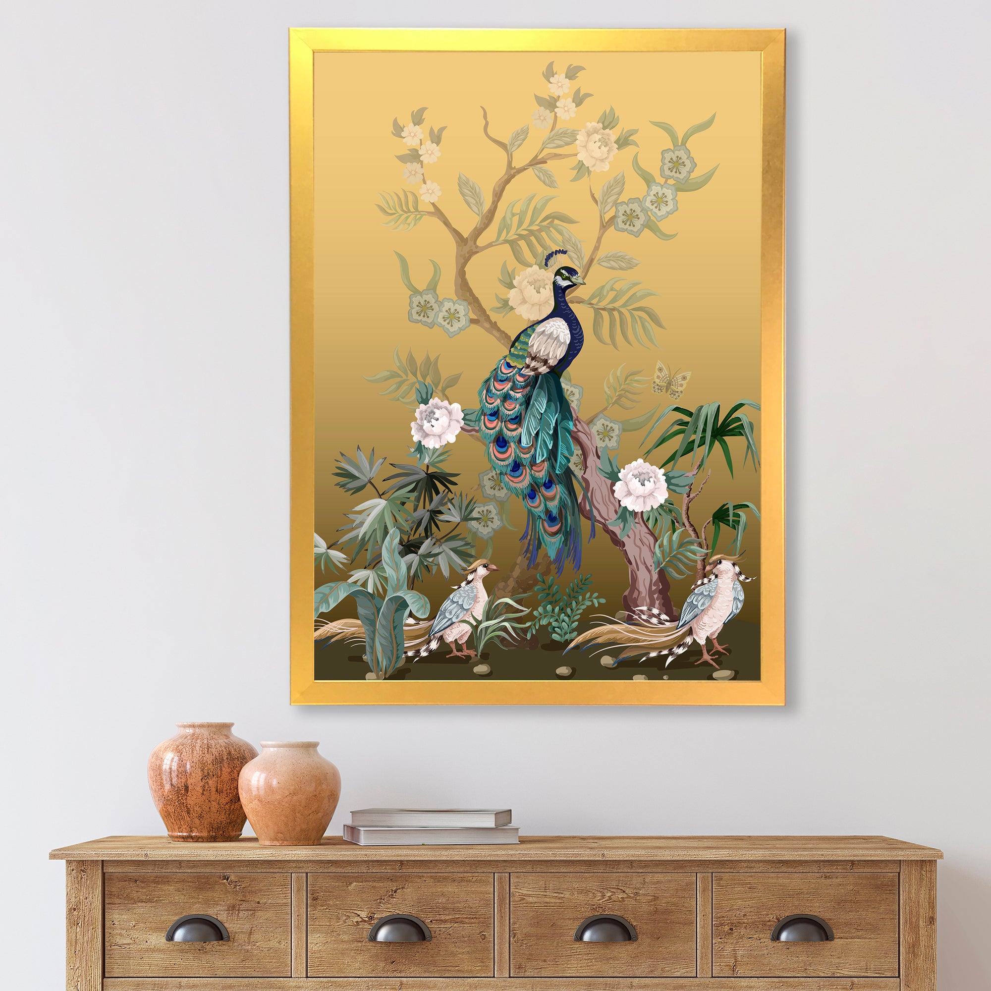 Chinoiserie With Birds and Peonies VI