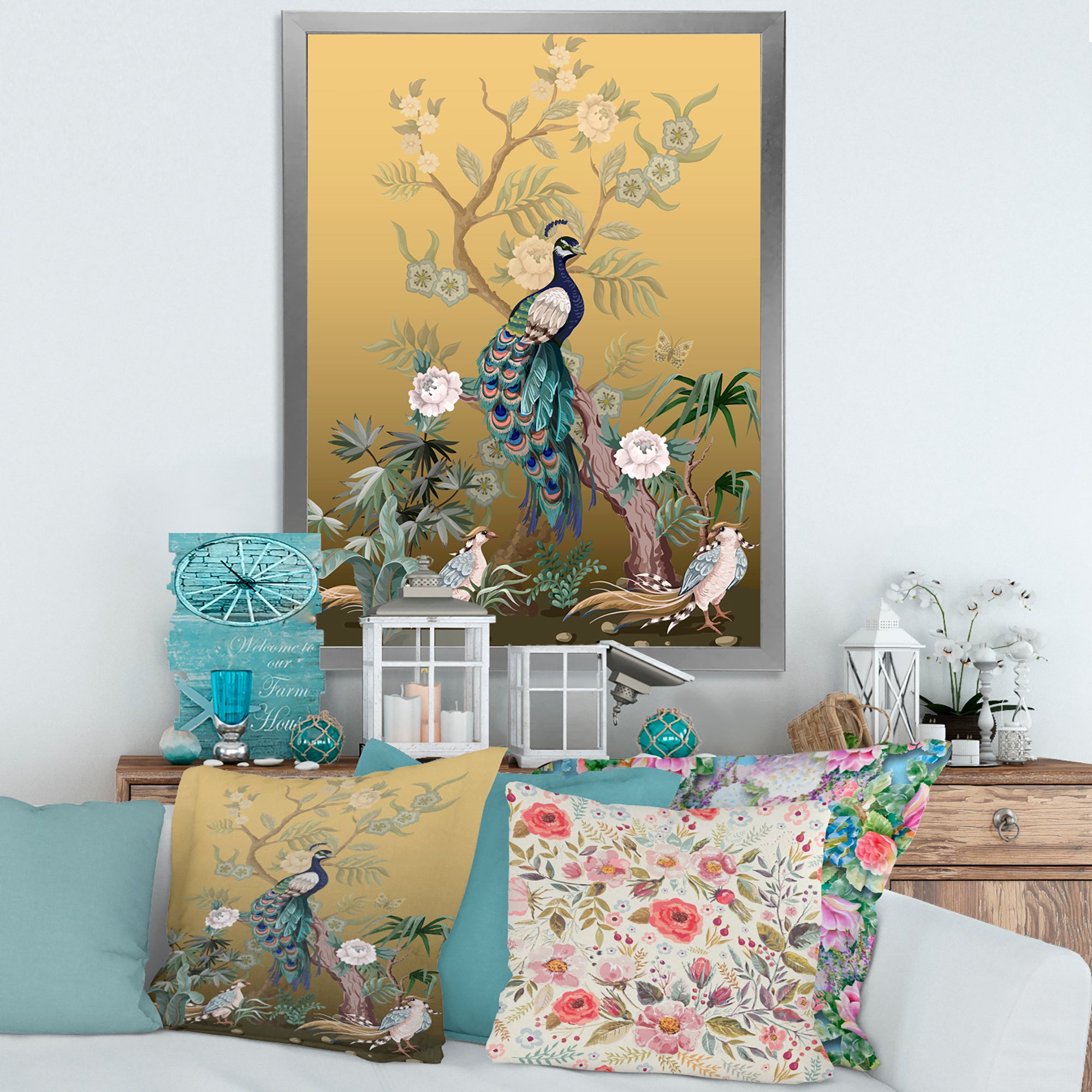 Chinoiserie With Birds and Peonies VI