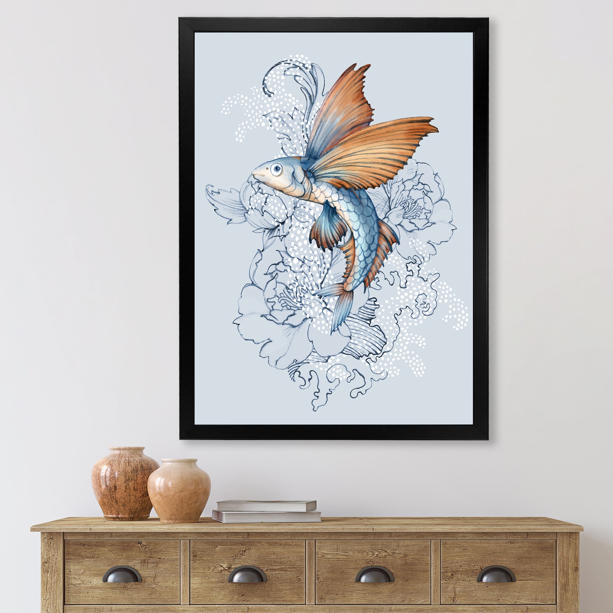 Flying Fish On Peonies